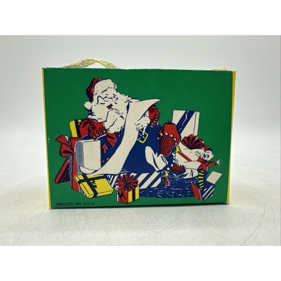 Vintage Christmas Candy Gift Box Container Cardboard Paper Holiday Ornament - Picture 5 of 14